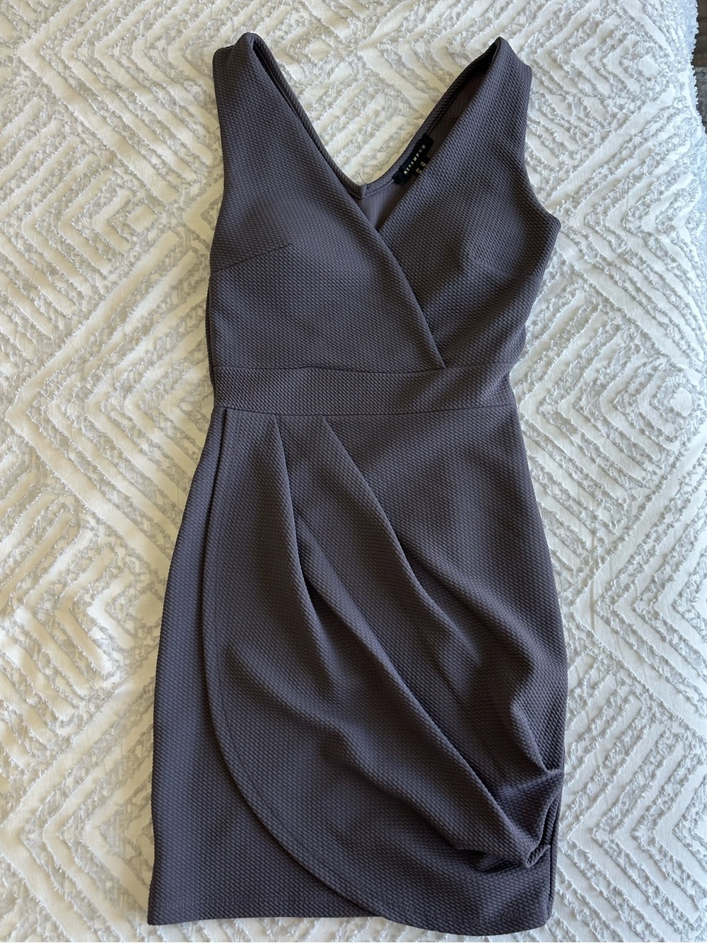 Textured V-Neck Mini Dress